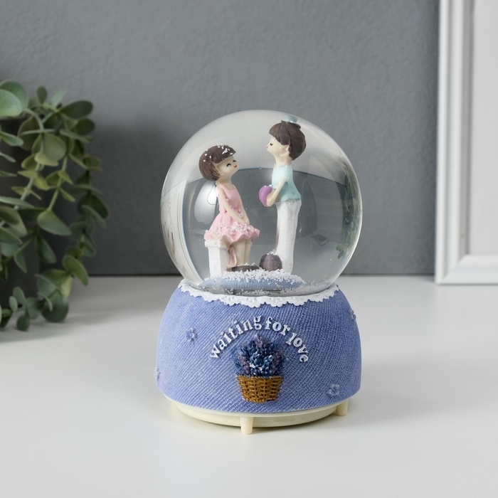 Сувенир полистоун водяной шар свет, музыка Сувенир полистоун водяной шар свет, музыка "Первая любовь" МИКС 10х10х14,5 см