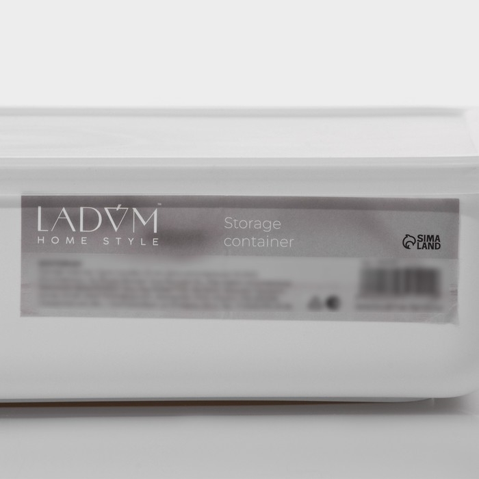 Контейнер для хранения с крышкой LaDо́m «Лёгкость», 36×26×8 см, цвет белый Контейнер для хранения с крышкой LaDо́m «Лёгкость», 36×26×8 см, цвет белый
