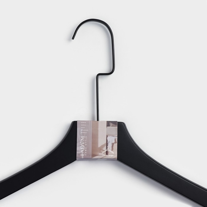Плечики - вешалка для одежды LaDо́m Black Lotus, 38,5×1,6×26,5 см, длинный крюк, широкие плечики Плечики - вешалка для одежды LaDо́m Black Lotus, 38,5×1,6×26,5 см, длинный крюк, широкие плечики