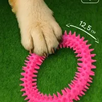 Игрушка для собак &laquo;Кольцо с шипами&raquo;, 12.5 см, розовая