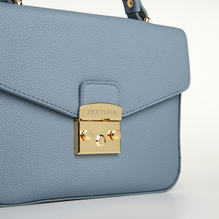 Сумка женская на клапане, TEXTURA, маленький размер, цвет голубой Сумка женская на клапане, TEXTURA, маленький размер, цвет голубой