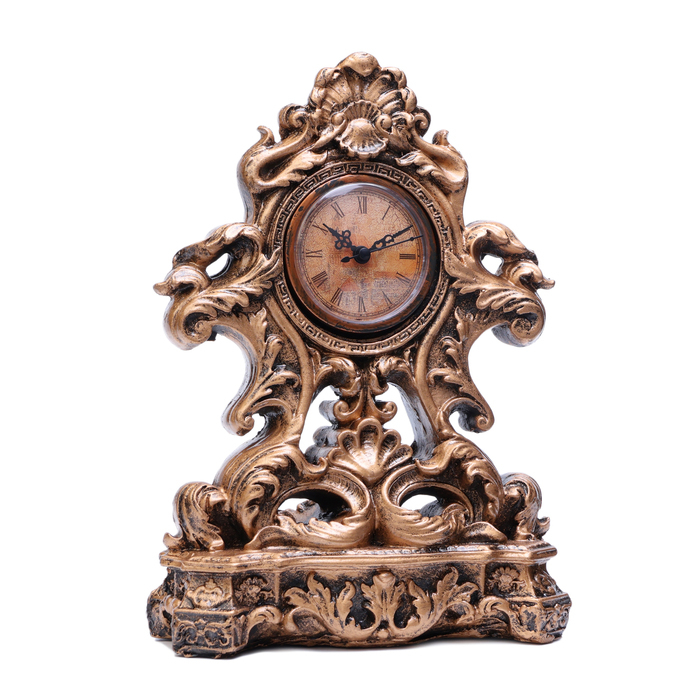 Часы настольные интерьерные на батарейках Часы настольные интерьерные на батарейках "Завитки", 20 х 9.5 х 30 см, d-7 см