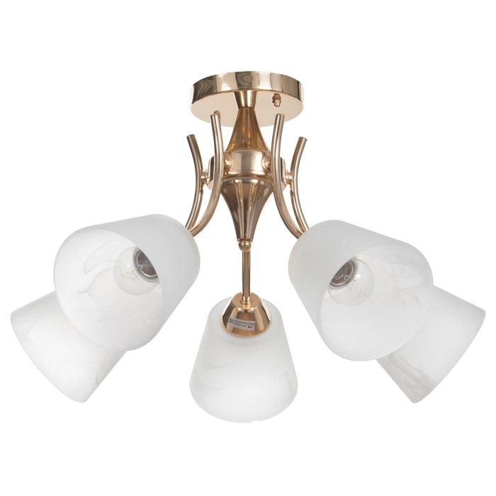 Люстра потолочная Элли 5х40Вт Е27 Золото 52x52x30 см Люстра потолочная Элли 5х40Вт Е27 Золото 52x52x30 см