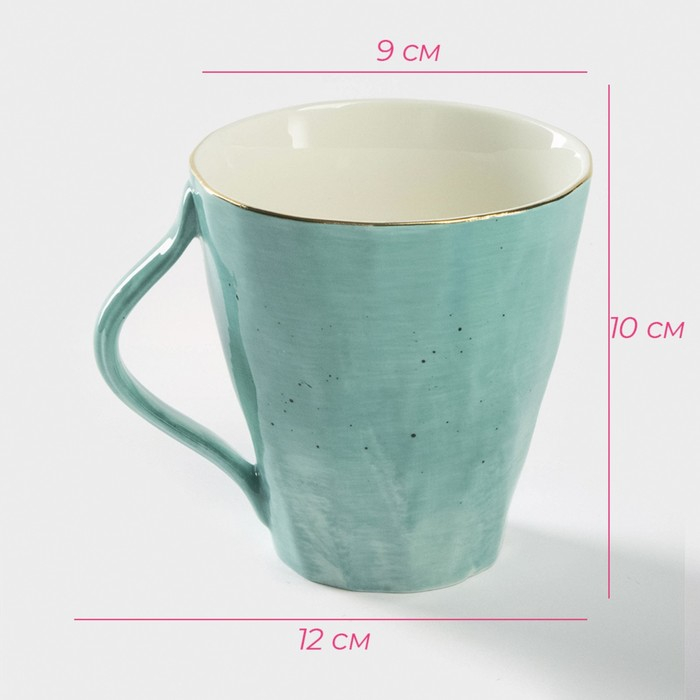 Кружка фарфоровая Доляна «Млечный путь», 300 мл, цвет бирюзовый Кружка фарфоровая Доляна «Млечный путь», 300 мл, цвет бирюзовый