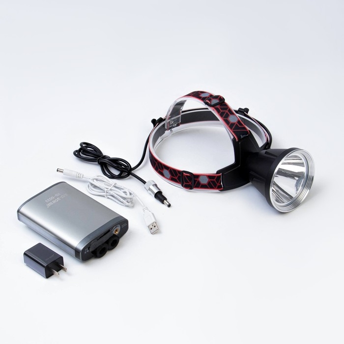 Фонарь налобный аккумуляторный, 10000 мАч, 30 Вт, 1600 лм, P90, USB, 12 часов работы Фонарь налобный аккумуляторный, 10000 мАч, 30 Вт, 1600 лм, P90, USB, 12 часов работы