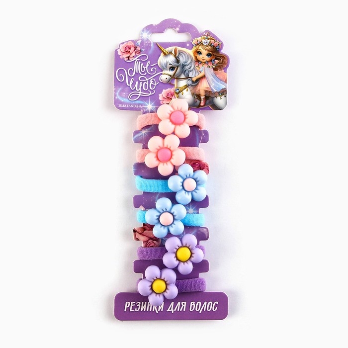 Резинки для волос «Ты- чудо» 6 шт, 3.5 х 3.5 х 1 см Резинки для волос «Ты- чудо» 6 шт, 3.5 х 3.5 х 1 см