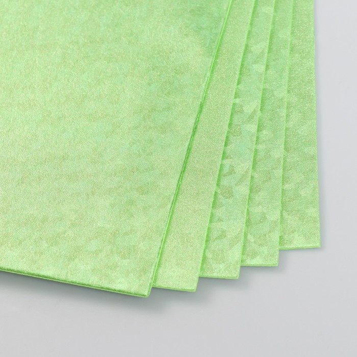 Фоамиран голограмма  Фоамиран голограмма "Зелёный салат" 1,8 мм набор 5 листов 20х30 см