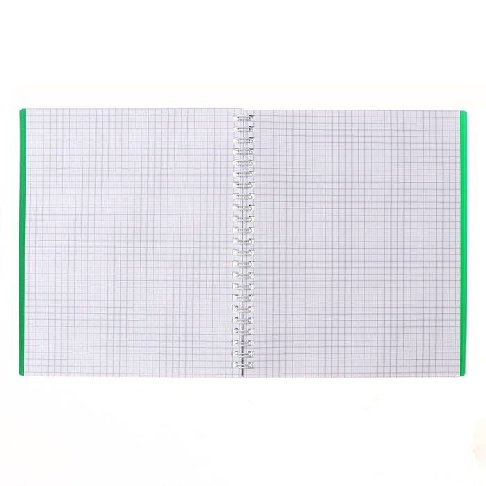 Тетрадь 80 листов в клетку на гребне, VELVET, пластиковая обложка, блок офсет, Зелёная Тетрадь 80 листов в клетку на гребне, VELVET, пластиковая обложка, блок офсет, Зелёная
