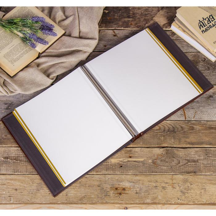 Фотоальбом магнитный 20 листов Фотоальбом магнитный 20 листов "Узорный кант" кожзам 5,5х34х34,8 см