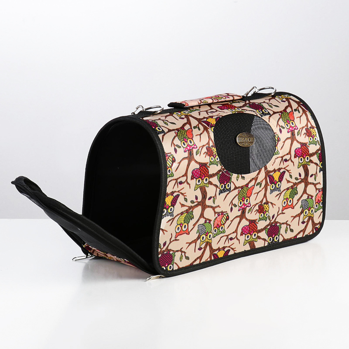 Сумка - переноска для животных  Сумка - переноска для животных "Совы", размер S, 37,5 х 17 х 22 см