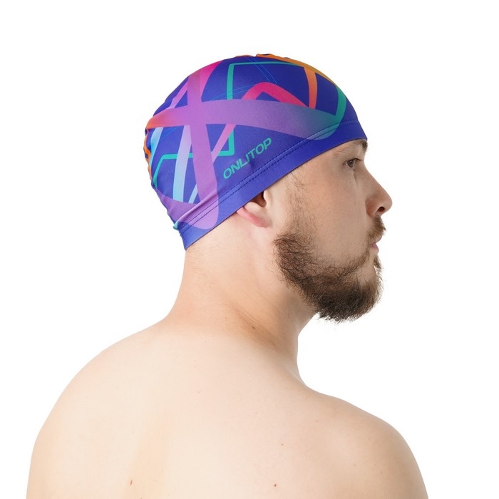Шапочка для плавания взрослая ONLYTOP, тканевая, обхват 54-60 см Шапочка для плавания взрослая ONLYTOP, тканевая, обхват 54-60 см