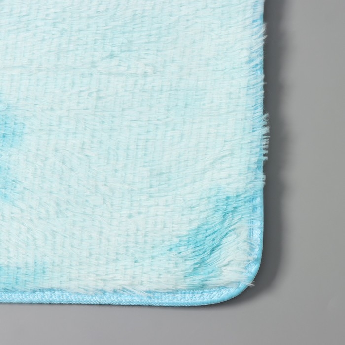 Коврик Доляна «Пушистик», 50×80 см, цвет голубой Коврик Доляна «Пушистик», 50×80 см, цвет голубой