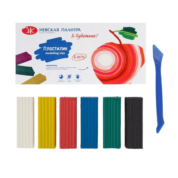 Пластилин 6 цветов Пластилин 6 цветов "Я - Художник!", 120 г, со стеком
