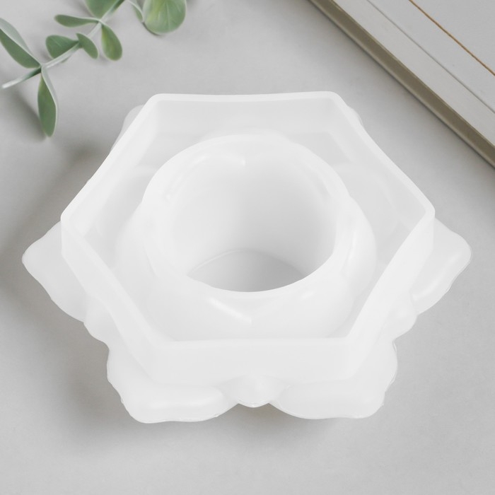 Молд силикон Молд силикон "Подсвечник цветок" 10,7х12,2х4,3 см