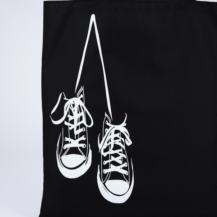 Сумка шопер «Кеды», 35х0.5х40 см, отд без молнии, без подклада, чёрная Сумка шопер «Кеды», 35х0.5х40 см, отд без молнии, без подклада, чёрная