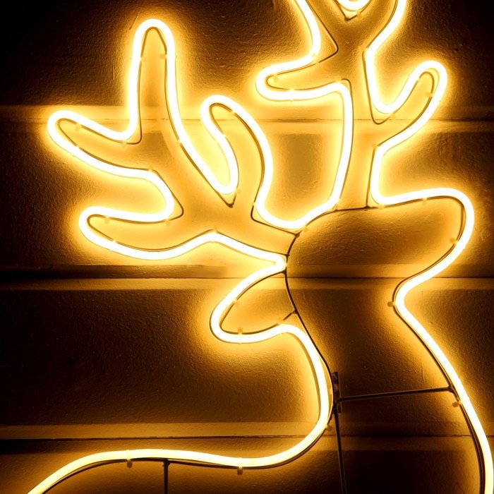 Неоновая фигура «Серебряное копытце», 55 × 92 см, 672 LED, 220 В, свечение тёплое белое Неоновая фигура «Серебряное копытце», 55 × 92 см, 672 LED, 220 В, свечение тёплое белое