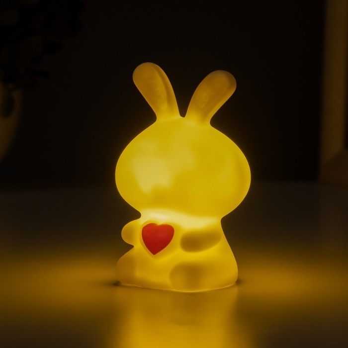 Ночник "Зайчик с сердцем" 2Вт LED LR44 белый 4х4х8,5см
