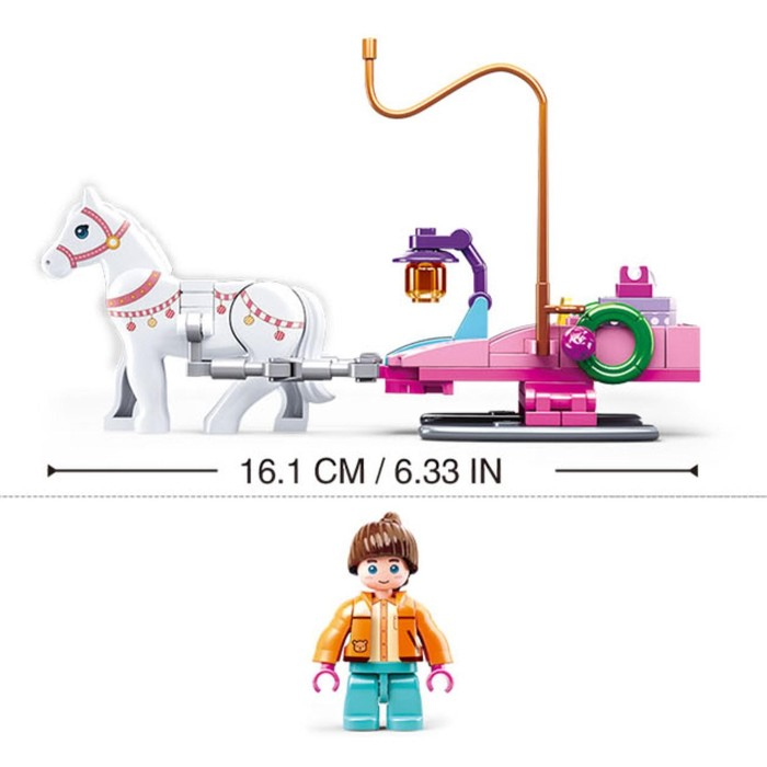 Конструктор «Розовая мечта. Сани с лошадкой», 149 деталей Конструктор «Розовая мечта. Сани с лошадкой», 149 деталей