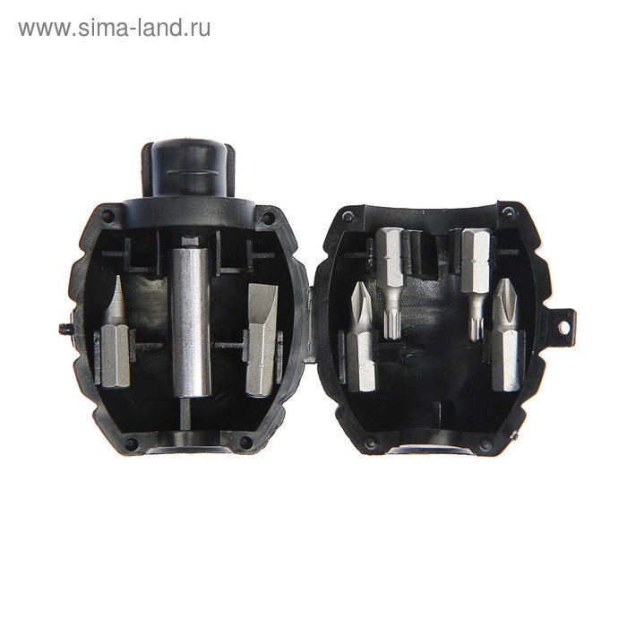 Отвертка с набором бит ТУНДРА  Отвертка с набором бит ТУНДРА "граната", 7 предметов