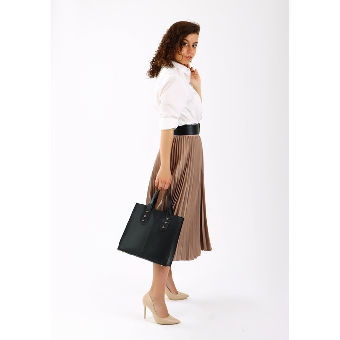 Сумка женская тоут на молнии, цвет чёрный