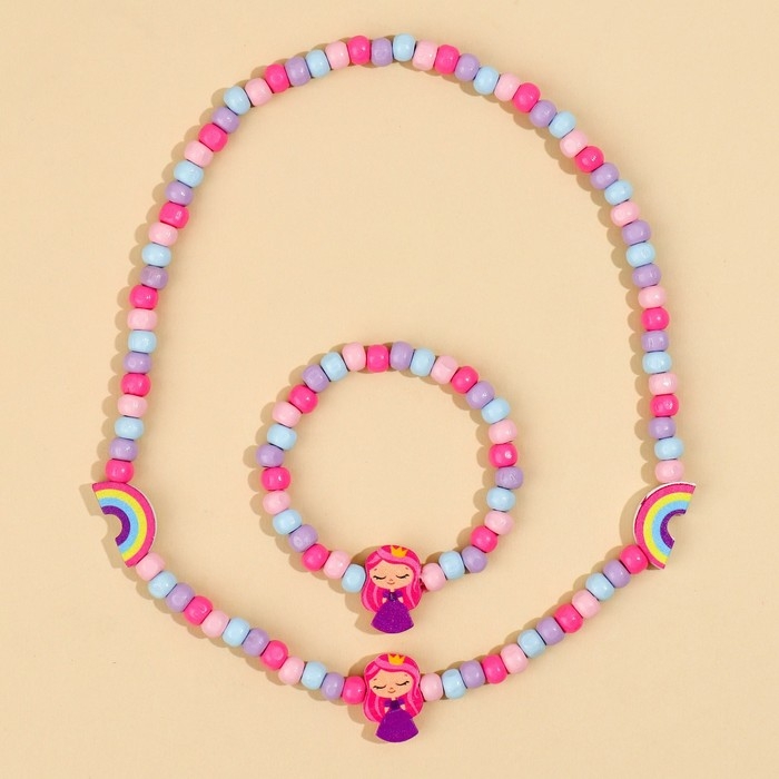 Бижутерия «Волшебная девочка» набор для девочек: браслет и бусы, 7 х 9 см Бижутерия «Волшебная девочка» набор для девочек: браслет и бусы, 7 х 9 см
