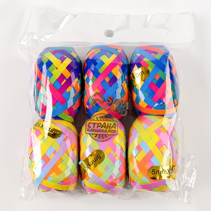 Набор декоративных цветных лент, длина 10 м, набор 6 шт. Набор декоративных цветных лент, длина 10 м, набор 6 шт.