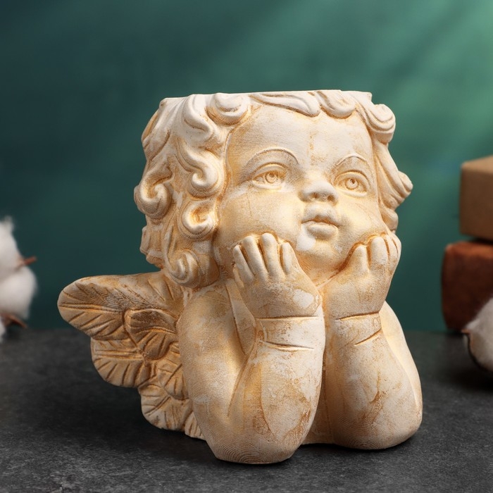 Подсвечник Подсвечник "Молящийся ангел" 10х11,5х11см, позолота