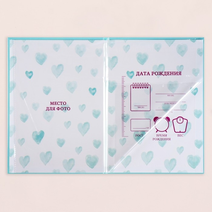 Папка под свидетельство о рождении  Папка под свидетельство о рождении "Для мальчика" голубой фон, А5