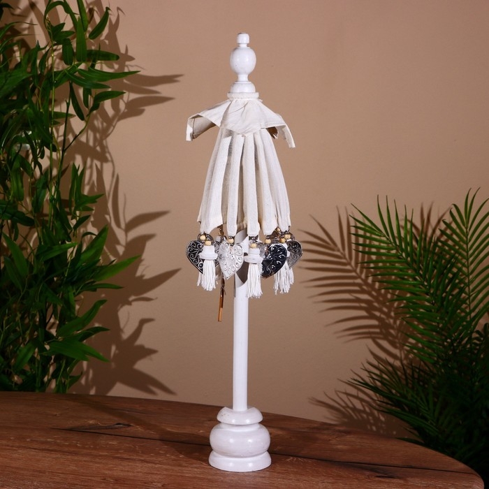 Сувенир интерьерный  Сувенир интерьерный "Зонтик" белый 60 см