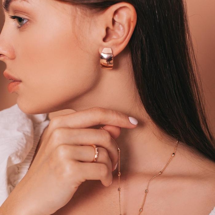 Серьги «Минимализм» пластина, позолота Серьги «Минимализм» пластина, позолота