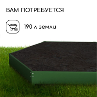 Клумба оцинкованная, d = 140 см, h = 15 см, зелёная, Greengo