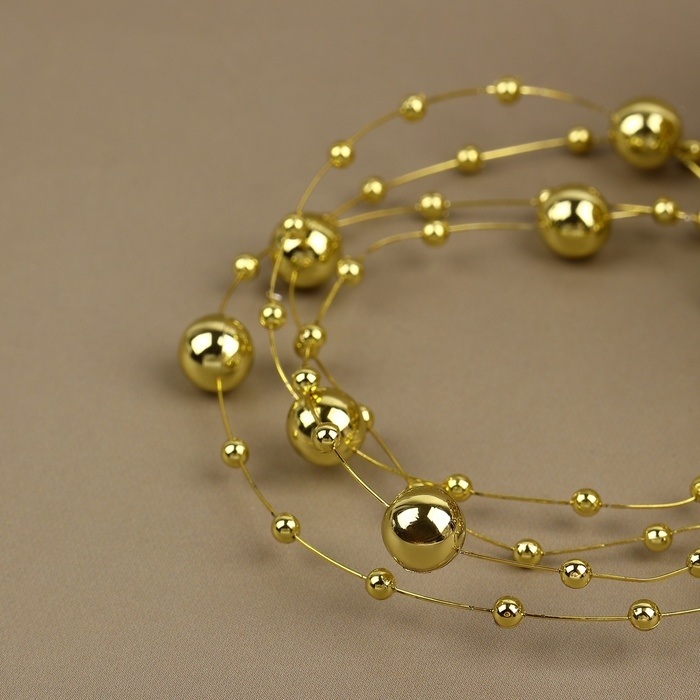 Жемчуг на леске, 3/8 мм, 10 ± 1 м, цвет золотой Жемчуг на леске, 3/8 мм, 10 ± 1 м, цвет золотой