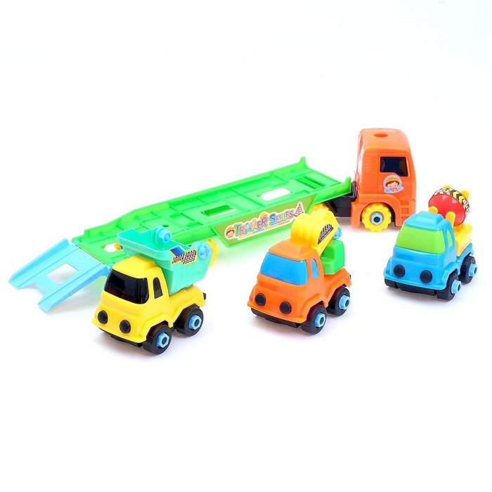 Конструктор винтовой «Автовоз», с 3 машинками Конструктор винтовой «Автовоз», с 3 машинками