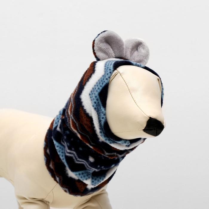 Шапка-капор зимняя для собак, M-L(ДС 24 см, ОМ 30 см), микс Шапка-капор зимняя для собак, M-L(ДС 24 см, ОМ 30 см), микс