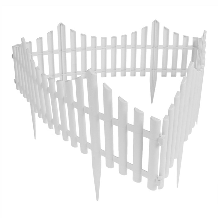 Ограждение декоративное, 30 × 300 см, 5 секций, пластик, белое, Greengo Ограждение декоративное, 30 × 300 см, 5 секций, пластик, белое, Greengo