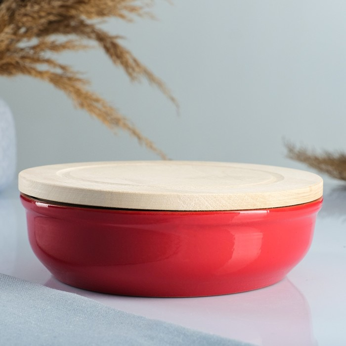 Набор для холодца  Набор для холодца "Вятский №3" (3 емкости / 1л. + 3 деревянные крышки), красный