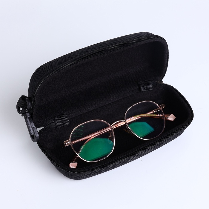 Футляр для очков на молнии, длина 17 см, цвет чёрный Футляр для очков на молнии, длина 17 см, цвет чёрный