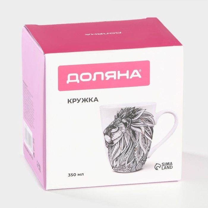 Кружка фарфоровая Доляна «Царь зверей», 350 мл Кружка фарфоровая Доляна «Царь зверей», 350 мл