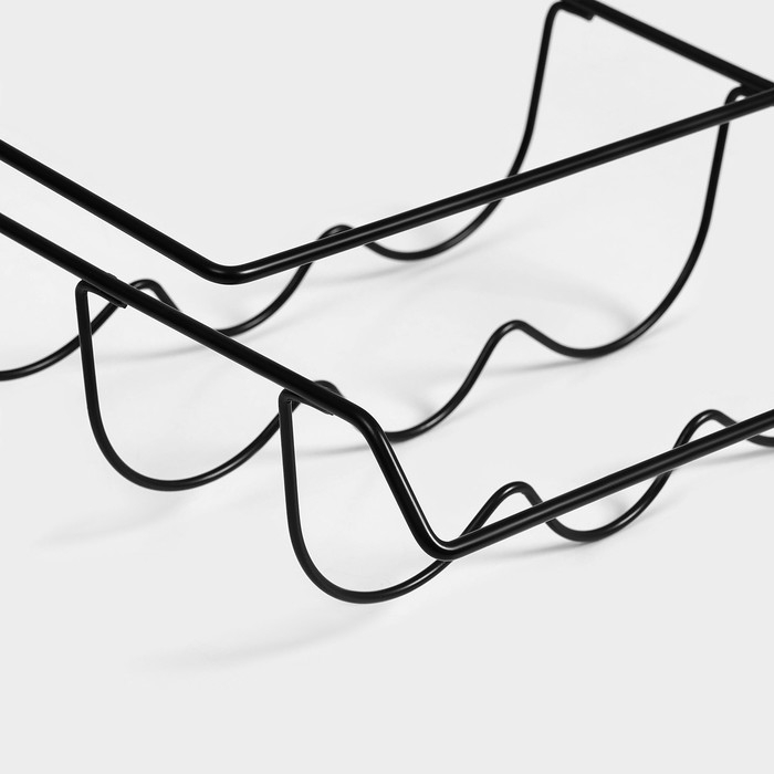 Держатель для бутылок Доляна, подвесной, металл, 32,5×31,5×13 см, цвет чёрный Держатель для бутылок Доляна, подвесной, металл, 32,5×31,5×13 см, цвет чёрный