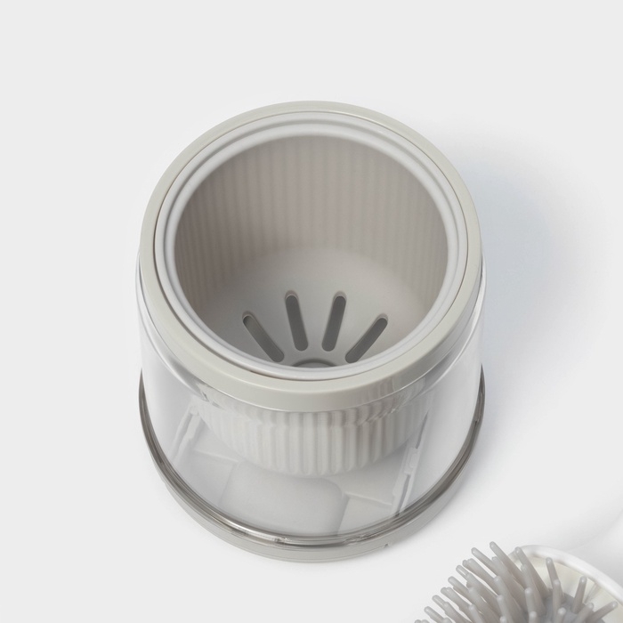 Ёршик для унитаза SAVANNA, настенный, силиконовый с емкостью для моющего средства, 10.5×10.5×41 см, белый Ёршик для унитаза SAVANNA, настенный, силиконовый с емкостью для моющего средства, 10.5×10.5×41 см, белый