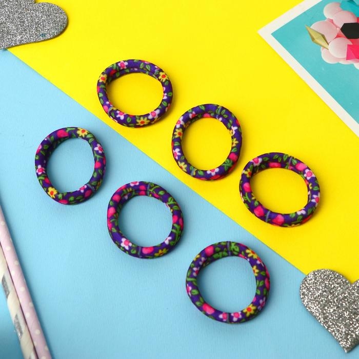 Резинка для волос Резинка для волос "Цветочный орнамент" (набор 6 шт) лютики