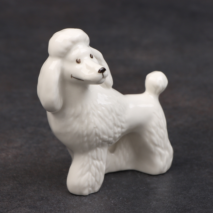 Статуэтка фарфоровая «Пудель белый», 10 см