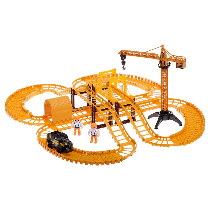 Автотрек «Стройка», с машинкой, краном и фигурками, работает от батареек Автотрек «Стройка», с машинкой, краном и фигурками, работает от батареек