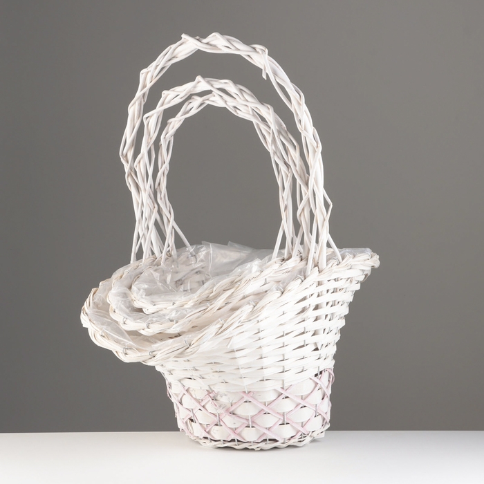 Набор корзин из 3 шт, 45x35x17/27/57 см, 37x28x20/26/52 см, 33x24x17/23/44 см, ива Набор корзин из 3 шт, 45x35x17/27/57 см, 37x28x20/26/52 см, 33x24x17/23/44 см, ива