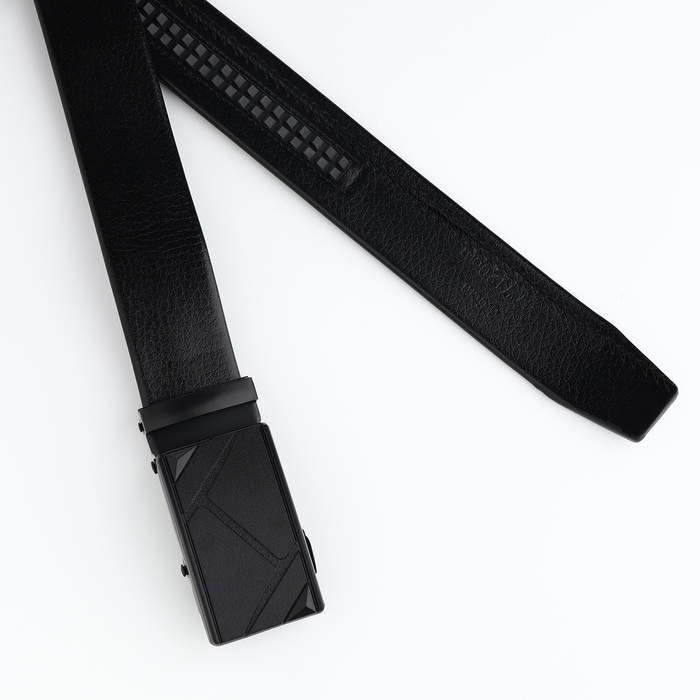 Ремень мужской, ширина 3,5 см, пряжка автомат, цвет чёрный Ремень мужской, ширина 3,5 см, пряжка автомат, цвет чёрный