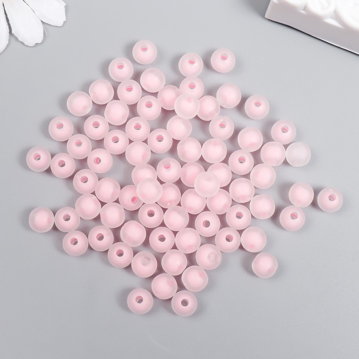 Бусины пластик Бусины пластик "Розовые" матовые 20 гр d=0,8 см