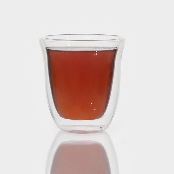 Стакан стеклянный с двойными стенками «Поль. Дуо волнистый», 200 мл Стакан стеклянный с двойными стенками «Поль. Дуо волнистый», 200 мл