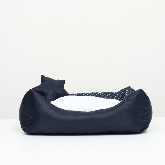 Лежанка со звездочками , 50 х 40 х 15 см, подушка из бязи, флиса, Лежанка со звездочками , 50 х 40 х 15 см, подушка из бязи, флиса,