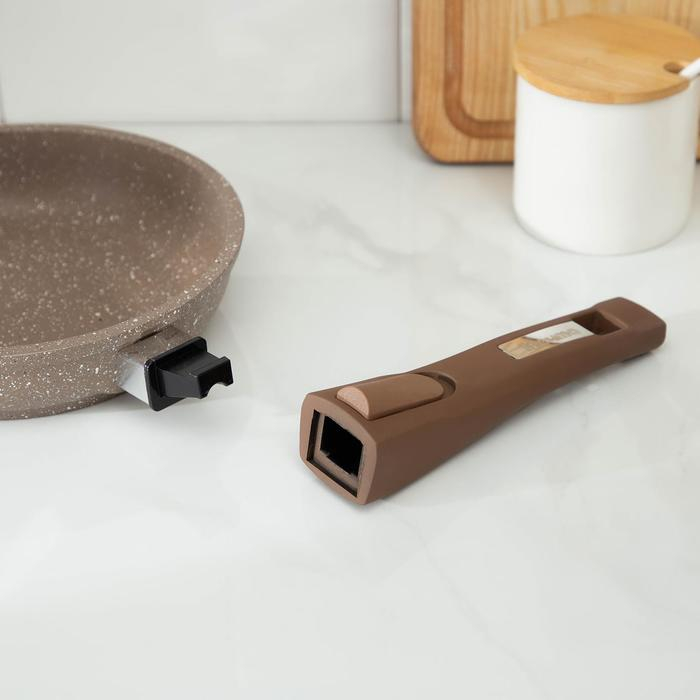 Сковорода «Гранит Brown», d=18 см, антипригарное покрытие, съёмная ручка, цвет МИКС