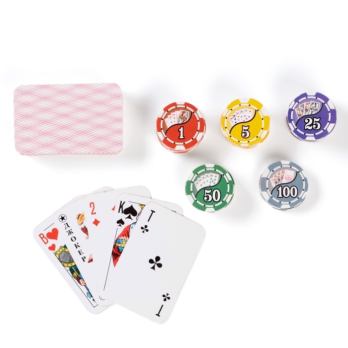 Покер, набор для игры, карты 52 л, фишки 88 шт Покер, набор для игры, карты 52 л, фишки 88 шт